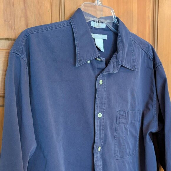Navy Blue Field Gear long sleeve button down cotton shirt size L - Picture 3 of 5